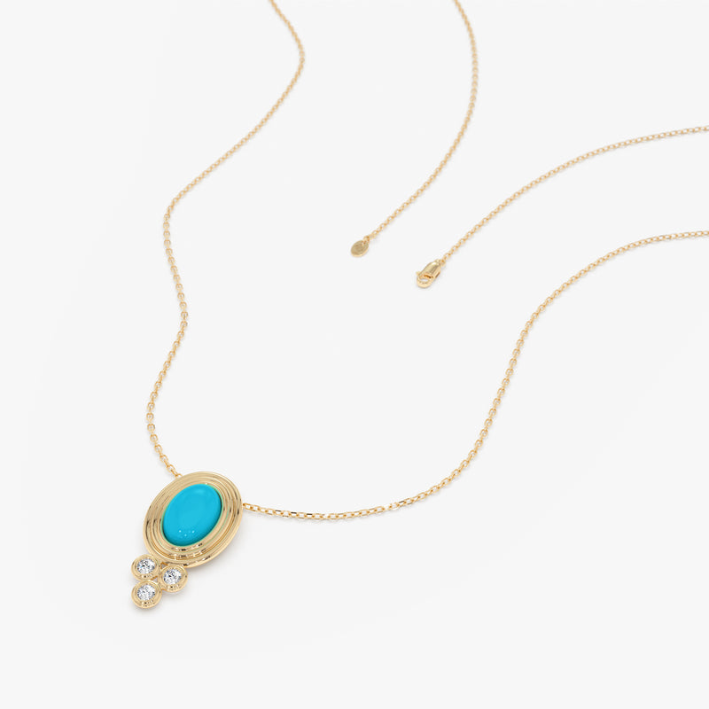 Oval Turquoise Gemstone Necklace, Calithea