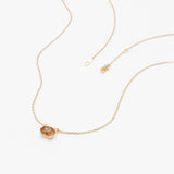 Solid Gold Citrine Oval Necklace, Loa