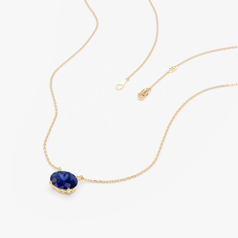 Oval Sapphire Necklace, Cyn