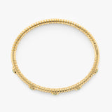 14k Gold Ribbed Emerald Bangle, Melina