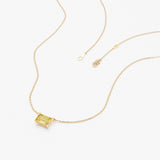 Emerald Cut Yellow Sapphire Necklace, Lexa
