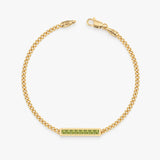 Peridot Bar Bracelet, Kira