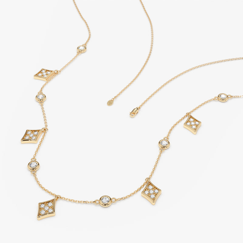 Diamond Kite Charm Necklace, Adalee