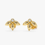 Gold Leaf Stud Earrings, Alarice
