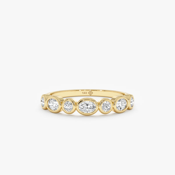 Oval & Round Lab Grown Diamond Wedding Band, Thalassa
