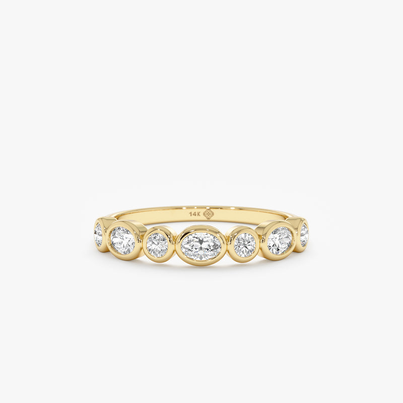 Oval & Round Lab Grown Diamond Wedding Band, Thalassa