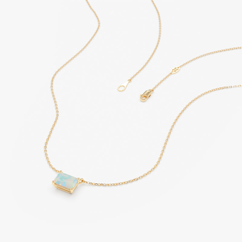 Emerald Cut Opal Necklace, Lexa