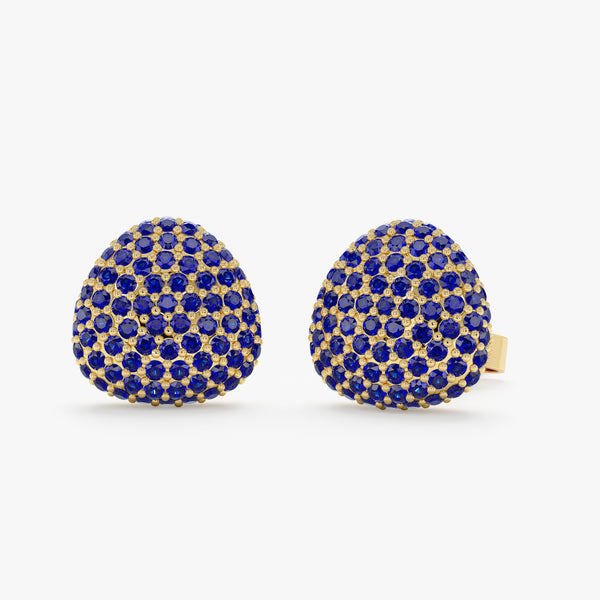 Pave Sapphire Dome Studs, Gita