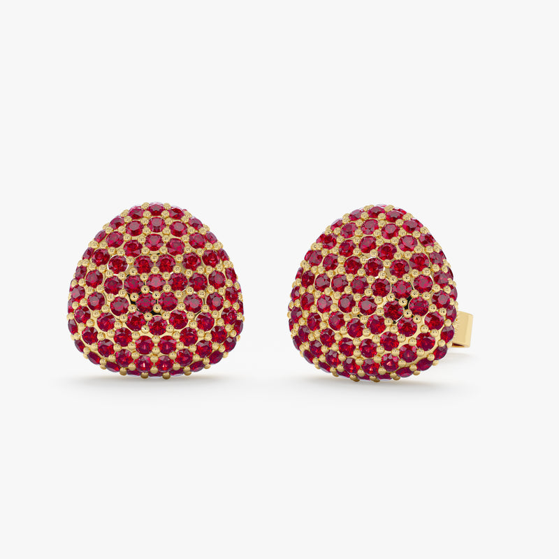 Natural Ruby Pavé Stud Earrings, Gita