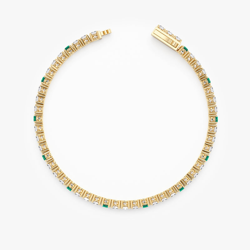 Emerald and Diamond Tennis Bracelet, Celandine