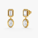 Mixed Cut Lab Grown Diamond Drop Earrings, Zephina