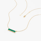 Princess-Cut Natural Emerald Necklace, Lyriavelle