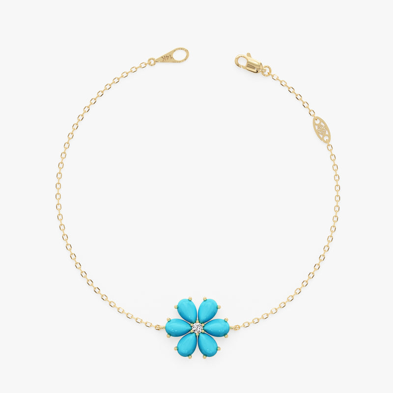 Turquoise Flower Bracelet, Junelle