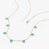 Dainty Turquoise Station Necklace, Elarosia