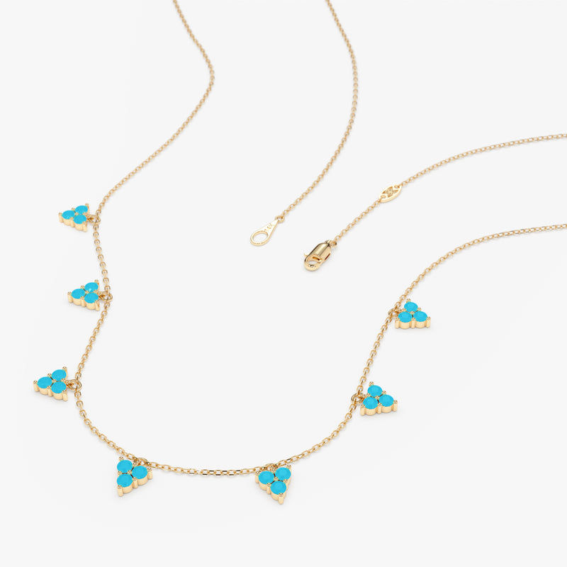 Dainty Turquoise Station Necklace, Elarosia