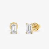 Baguette Lab Grown Diamond Studs, Calyndra