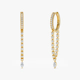 Diamond Chain Hoop Earrings, Luniva