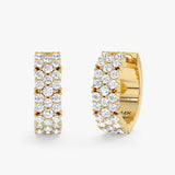 Pave Lab Grown Diamond Huggie Hoop Earrings,Meira
