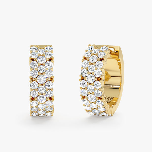 Pave Lab Grown Diamond Huggie Hoop Earrings,Meira