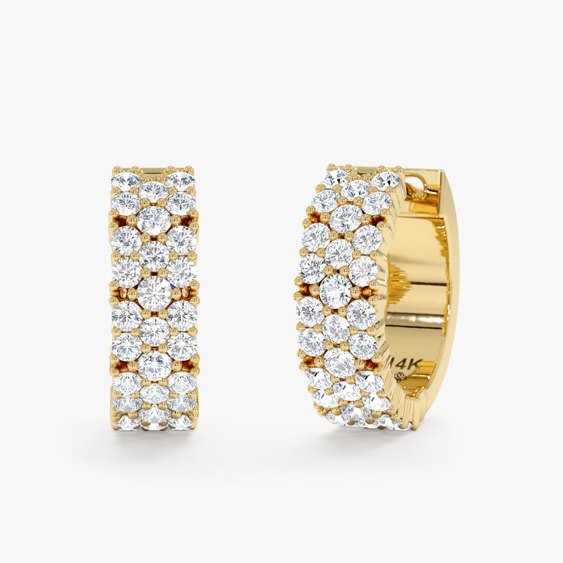 Pave Lab Grown Diamond Huggie Hoop Earrings,Meira
