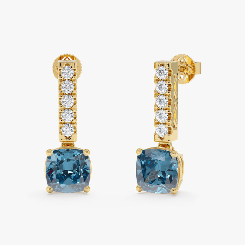 Blue Topaz & Diamond Accent Drop Earrings, Ines