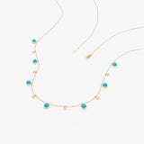 Turquoise & Lab Grown Diamond Station Necklace, Virey