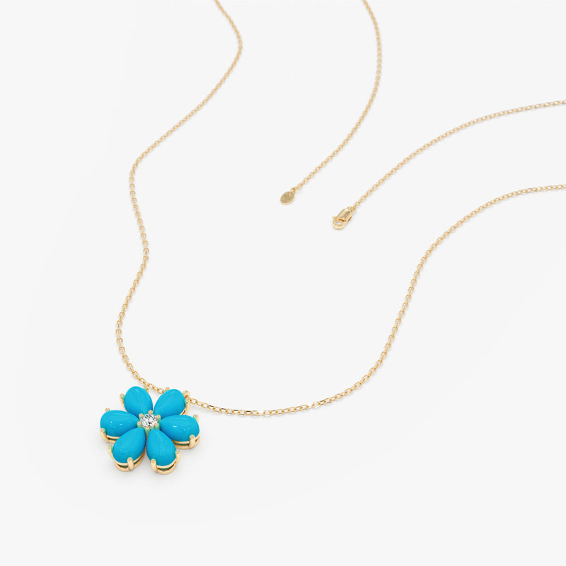 Turquoise Flower Necklace, Junelle