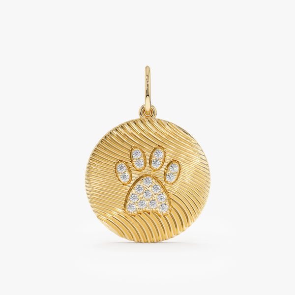 Solid Gold Dog Paw Charm, Zirelia