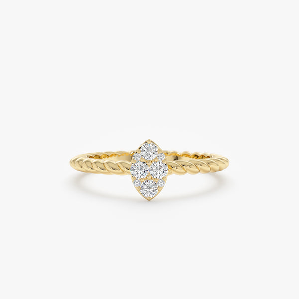 Diamond Paved Marquise Engagement Ring