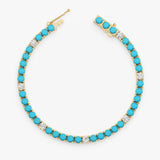 Turquoise and Lab Diamond Tennis Bracelet, Yelaina