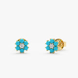 Petite Turquoise Flower Studs, Velisse
