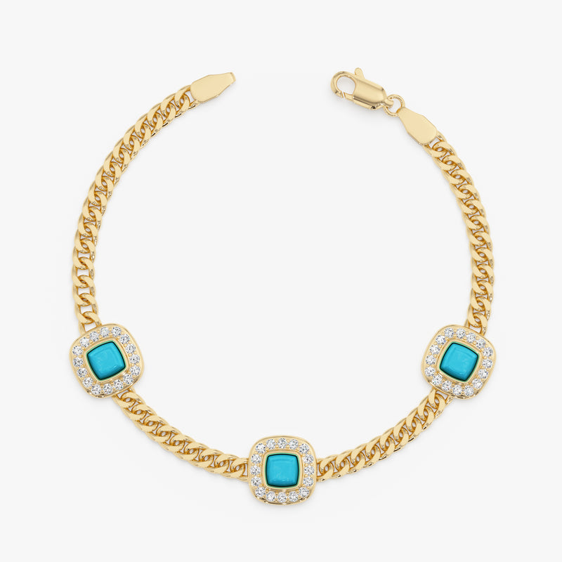 Vintage Turquoise Station Bracelet, Serelis