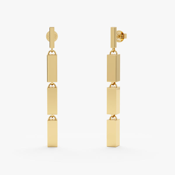 Gold Bar Dangle Earrings, Galilea