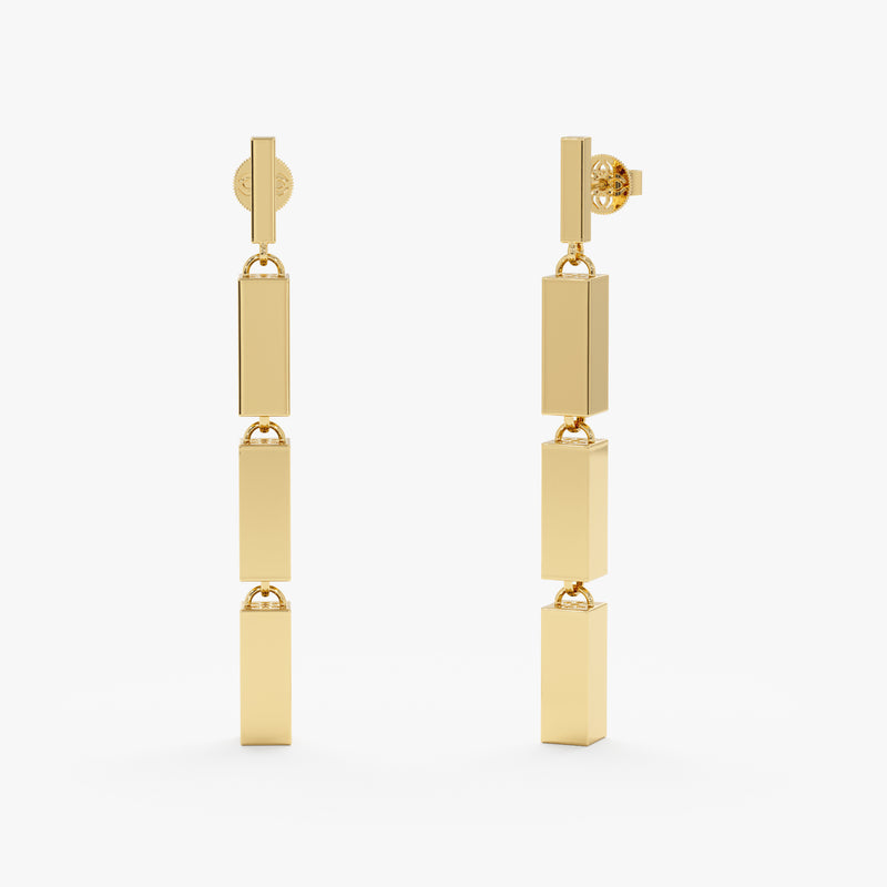 Gold Bar Dangle Earrings, Galilea