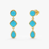 Mix Shape Turquoise Dangle Earrings, Luneth