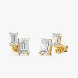 Double Baguette Lab Diamond Studs, Azphariel