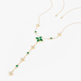 Lab Grown Diamond and Emerald Lariat Necklace, Seralith