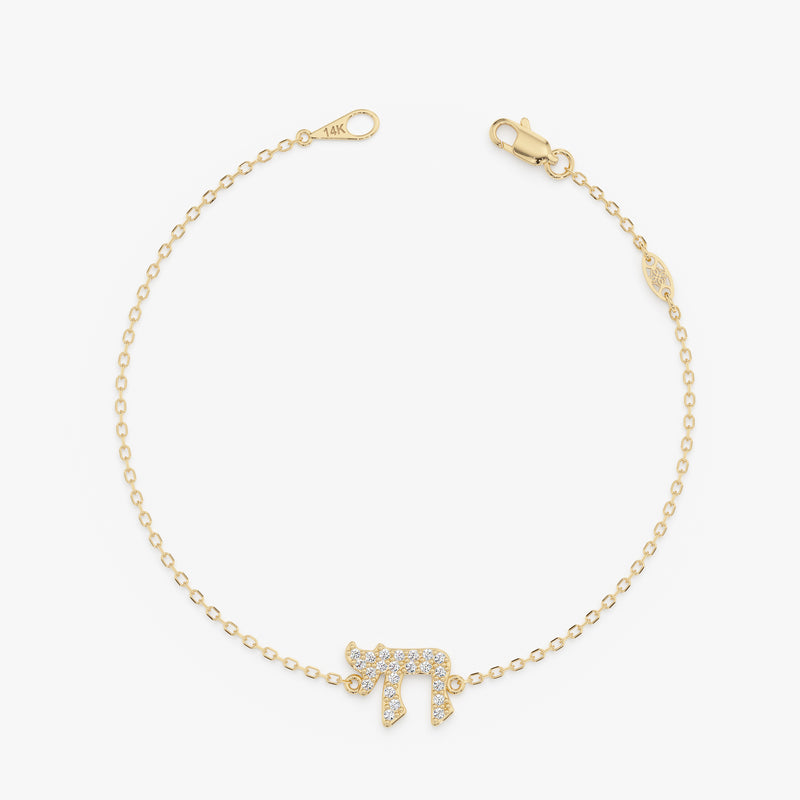 Pave Diamond Chai Bracelet, Ilyra