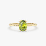 Petite Oval Peridot Solitaire Ring, Jyn