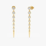 Graduated Lab Grown Diamond Dangle Earrings, Cerelia