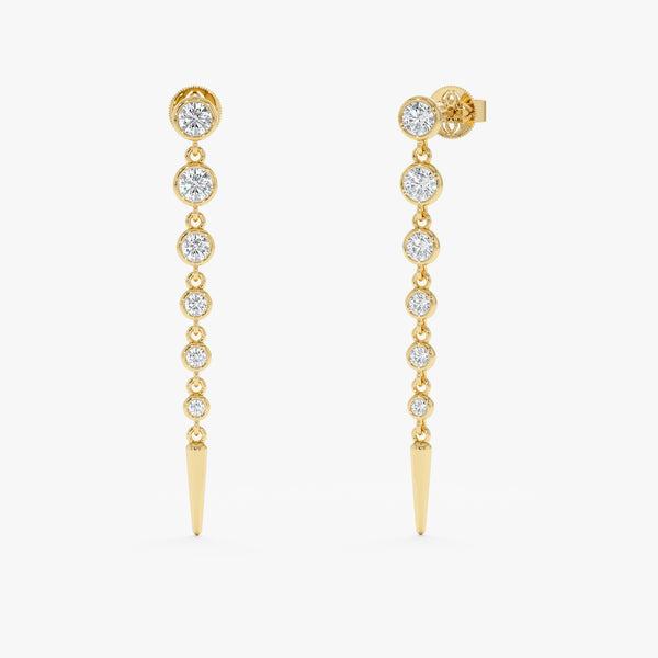 Graduated Lab Grown Diamond Dangle Earrings, Cerelia
