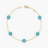 Petite Turquoise Flower Bracelet, Soralyth