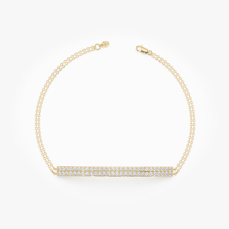 Lab Grown Pave Bar Bracelet, Mireya