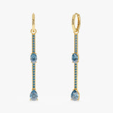 Blue Topaz Drop Earrings, Diantha