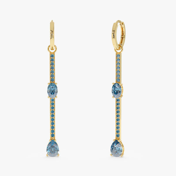 Blue Topaz Drop Earrings, Diantha