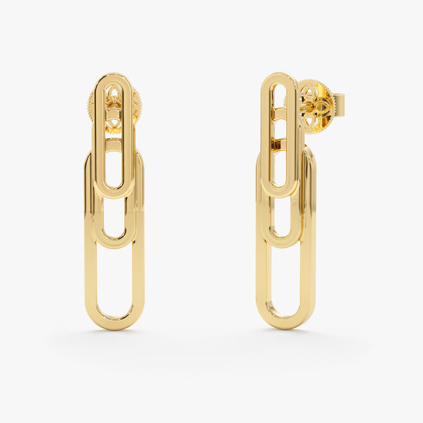 14k Paperclip Stud Earrings