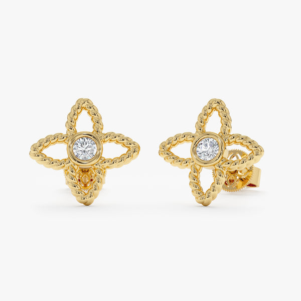 Lab Grown Diamond Flower Studs, Linnea