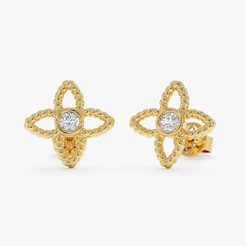 Lab Grown Diamond Flower Studs, Linnea