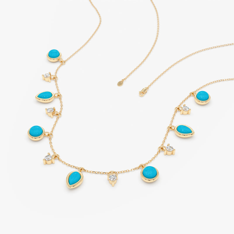 Mixed Shape Turquoise Necklace, Calyra