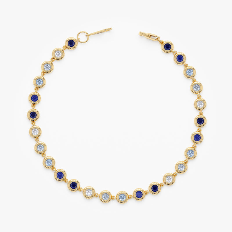 Ombre Blue Sapphire Tennis Bracelet, Petra